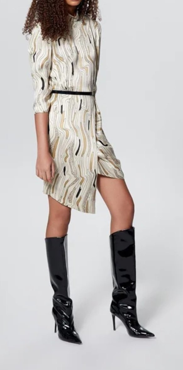 rue asimetrik Kupra elbise - Görsel 3