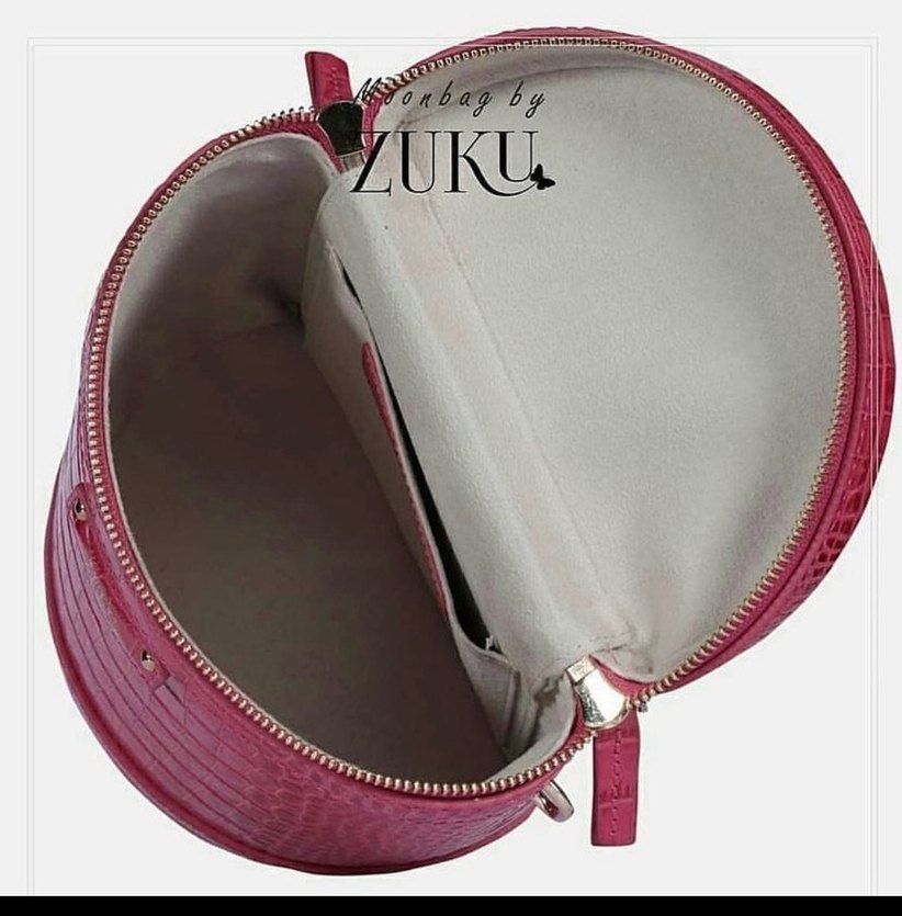 Kırmızı Deri Yılan Desenli Fermuarlı Kadın Çanta - Görsel 2