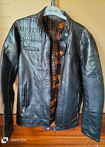 Siyah Erkek Deri Biker Ceket