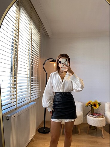 Quzu Beyaz Oversize Gömlek ? Yeni & Etiketli ? Her Beden İçin Uygun