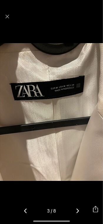 m Beden Zara beyaz takım elbise