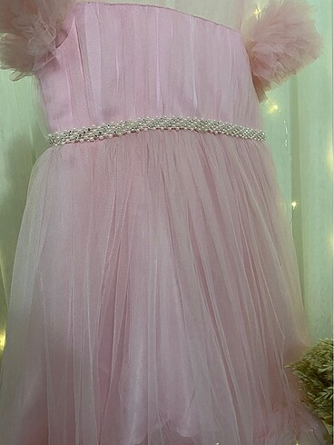LC Waikiki 5/6 yaş kız çocuk abiye pembe 65 cm