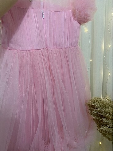 6 Yaş Beden pembe Renk 5/6 yaş kız çocuk abiye pembe 65 cm