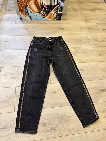 Twist Leopar Detaylı Jean