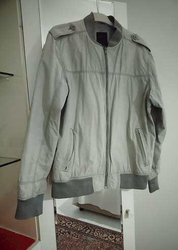 Gri Fermuarlı Erkek Street Style Ceket-Mont