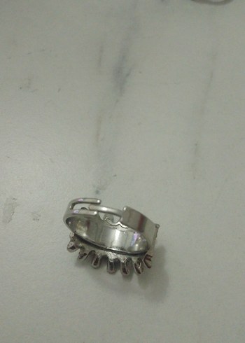 Beyaz Parlak Taşlı Kadın Yüzük.. Ayarlanabilir - Görsel 3