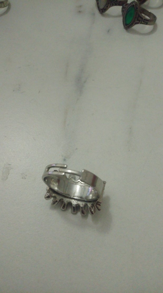 Beyaz Parlak Taşlı Kadın Yüzük.. Ayarlanabilir - Görsel 3