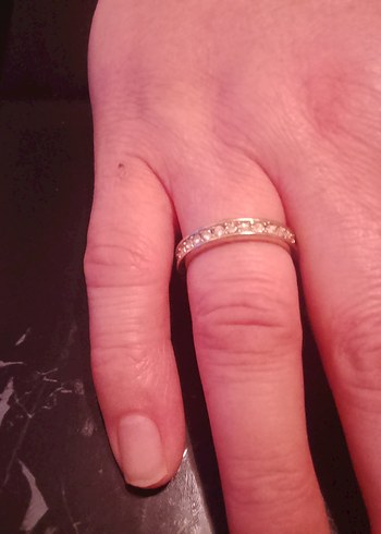 Altın Renkli Tam tur Payetli Sade Düğün Yüzüğü - Görsel 2