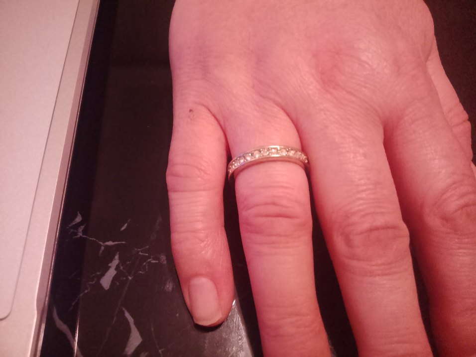 Altın Renkli Tam tur Payetli Sade Düğün Yüzüğü - Görsel 2