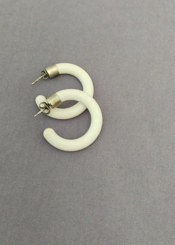 Beyaz Halka Küpeler - Görsel 2