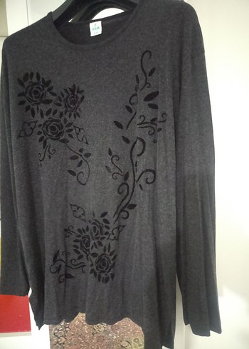 ASM collectionXXL beden Antresit renk Baskılı Triko Kazak - Görsel 2