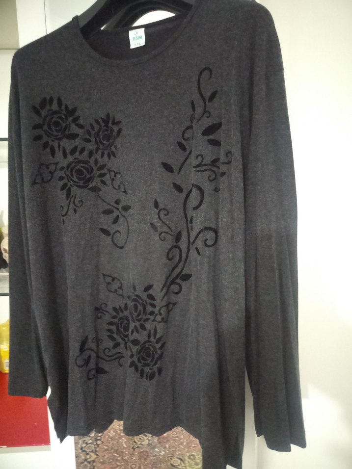 ASM collectionXXL beden Antresit renk Baskılı Triko Kazak - Görsel 2