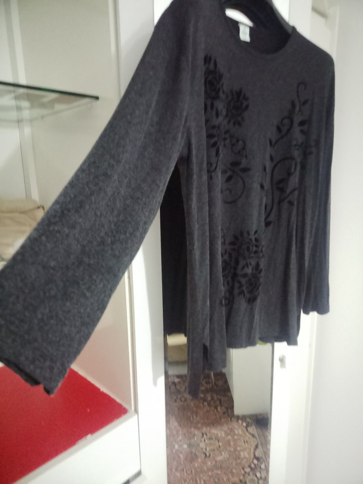 ASM collectionXXL beden Antresit renk Baskılı Triko Kazak - Görsel 5