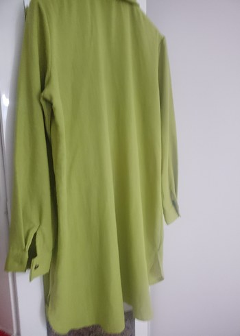 PYS marka 3 nmara Yeşil renk,Cepli,Yırtmaç detaylı Bayan Gömlek - Görsel 10