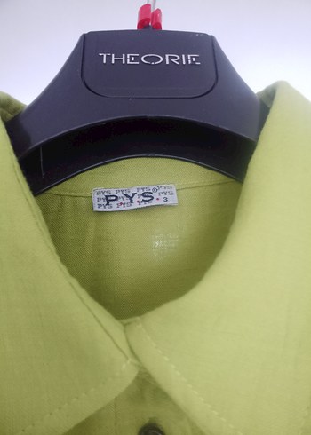 PYS marka 3 nmara Yeşil renk,Cepli,Yırtmaç detaylı Bayan Gömlek - Görsel 3