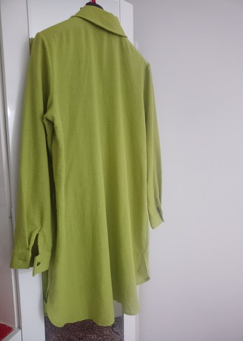 PYS marka 3 nmara Yeşil renk,Cepli,Yırtmaç detaylı Bayan Gömlek - Görsel 11