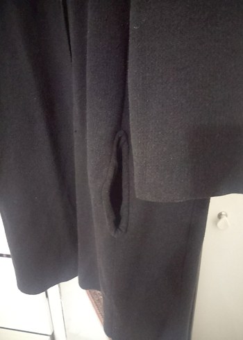 LCW XL beden Siyah,Yakası Kürklü Uzun Kadın Triko Tunik-Kaban - Görsel 6