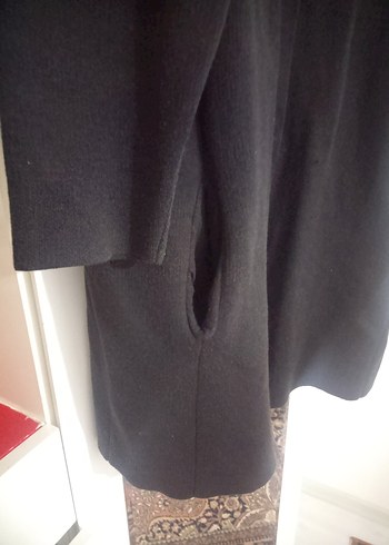 LCW XL beden Siyah,Yakası Kürklü Uzun Kadın Triko Tunik-Kaban - Görsel 5