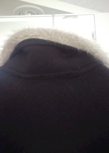 LCW XL beden Siyah,Yakası Kürklü Uzun Kadın Triko Tunik-Kaban - Görsel 11