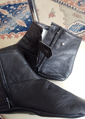 43-44 numara Unisex Fermuarlı Deri Çorap Mest. - Görsel 10