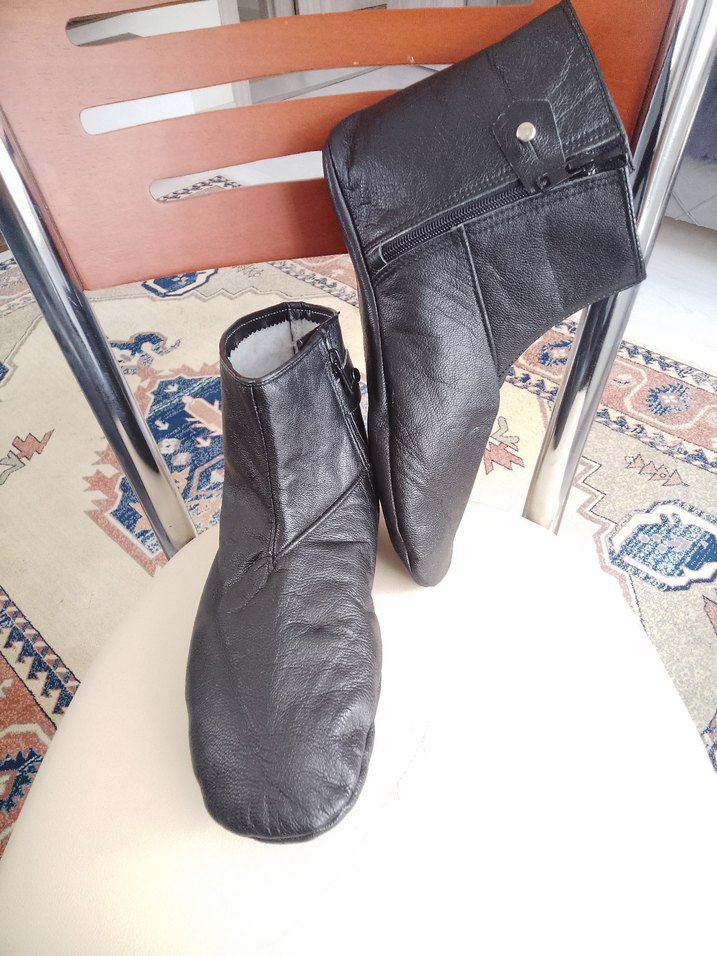 43-44 numara Unisex Fermuarlı Deri Çorap Mest. - Görsel 3