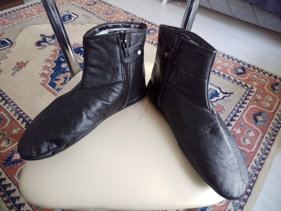 43-44 numara Unisex Fermuarlı Deri Çorap Mest. - Görsel 2