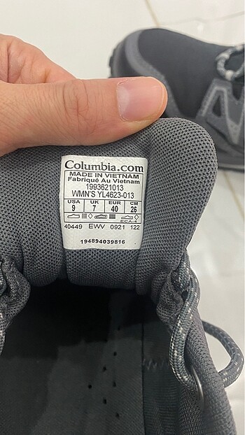 40 Beden siyah Renk Columbia Outdoor Ayakkabi 40 numara