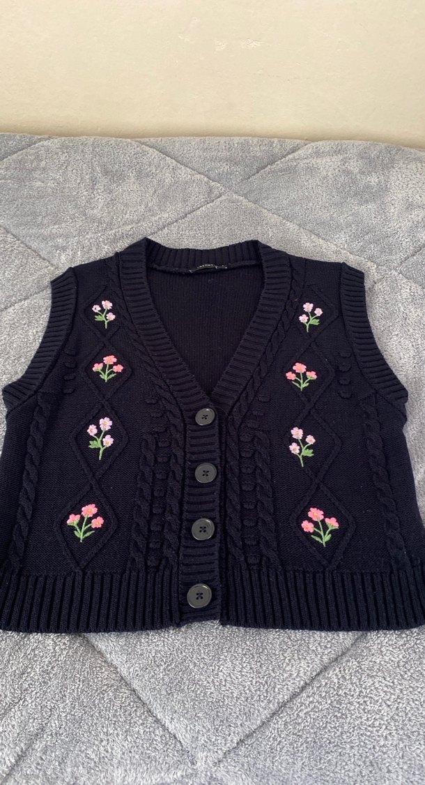 Nakışlı Örgü Kadın Süveter - Görsel 3