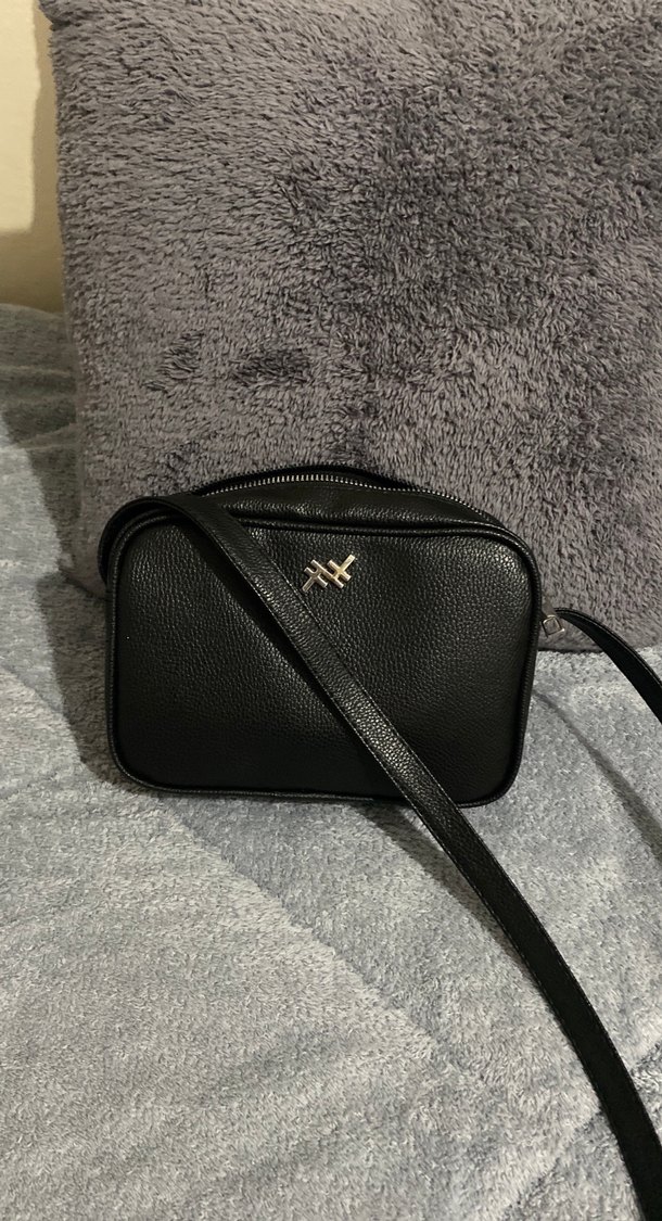 Minimalist Siyah Deri Kadın Çapraz Çanta - Görsel 2