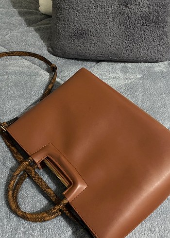 Minimalist Kahverengi Deri Kadın Çanta - Görsel 5