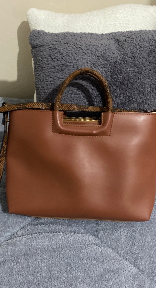 Minimalist Kahverengi Deri Kadın Çanta - Görsel 4