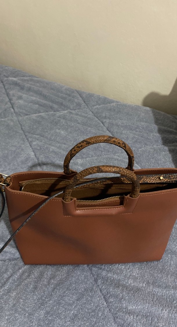 Minimalist Kahverengi Deri Kadın Çanta - Görsel 3