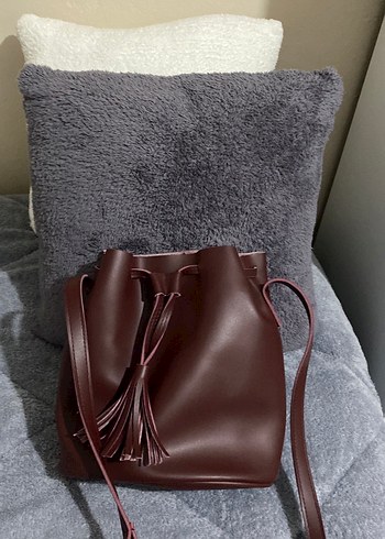 Püsküllü Kahverengi Deri Kadın Çanta - Görsel 7