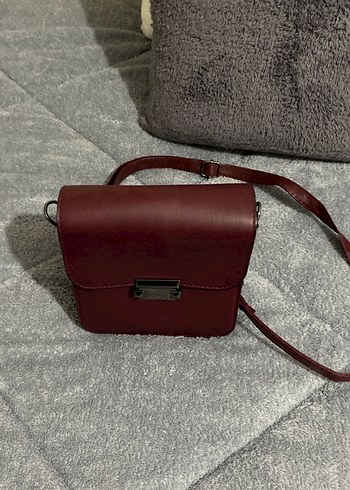 Bordo Deri Tokalı Kadın Çanta - Görsel 6