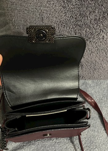 Bordo Deri Tokalı Kadın Çanta - Görsel 8