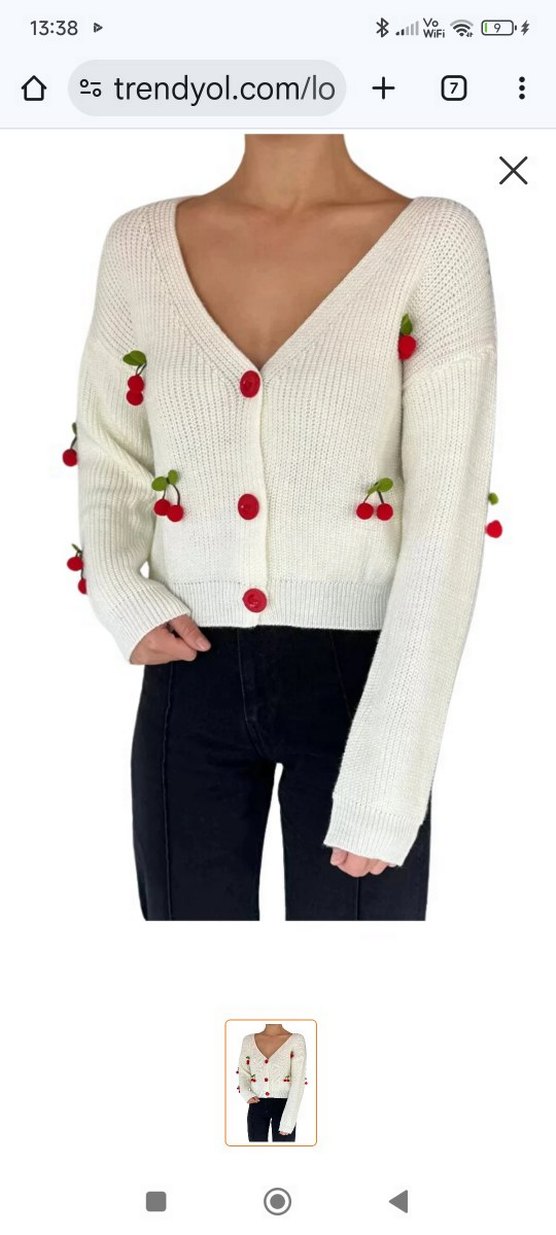 Lonca Tekstil Kiraz Aksesuarlı Kadın Hırka - Görsel 2