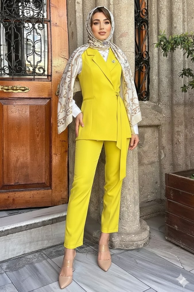 Kadın Yelek Pantolon İkili Takım - Görsel 4