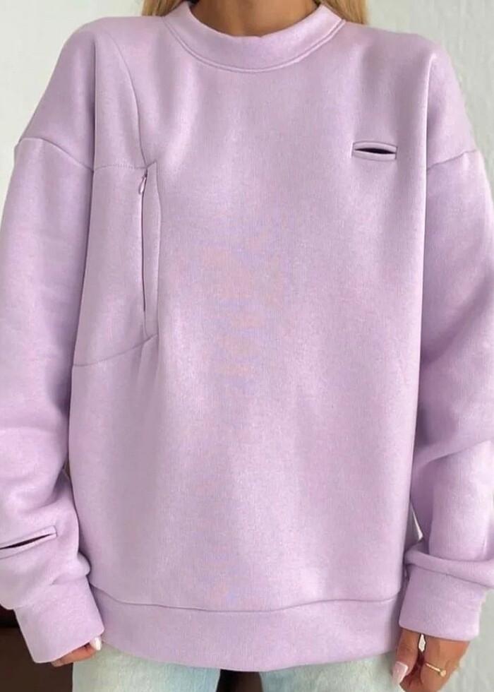 KOL DETAYLI OVERSİZE SWEAT - Görsel 3