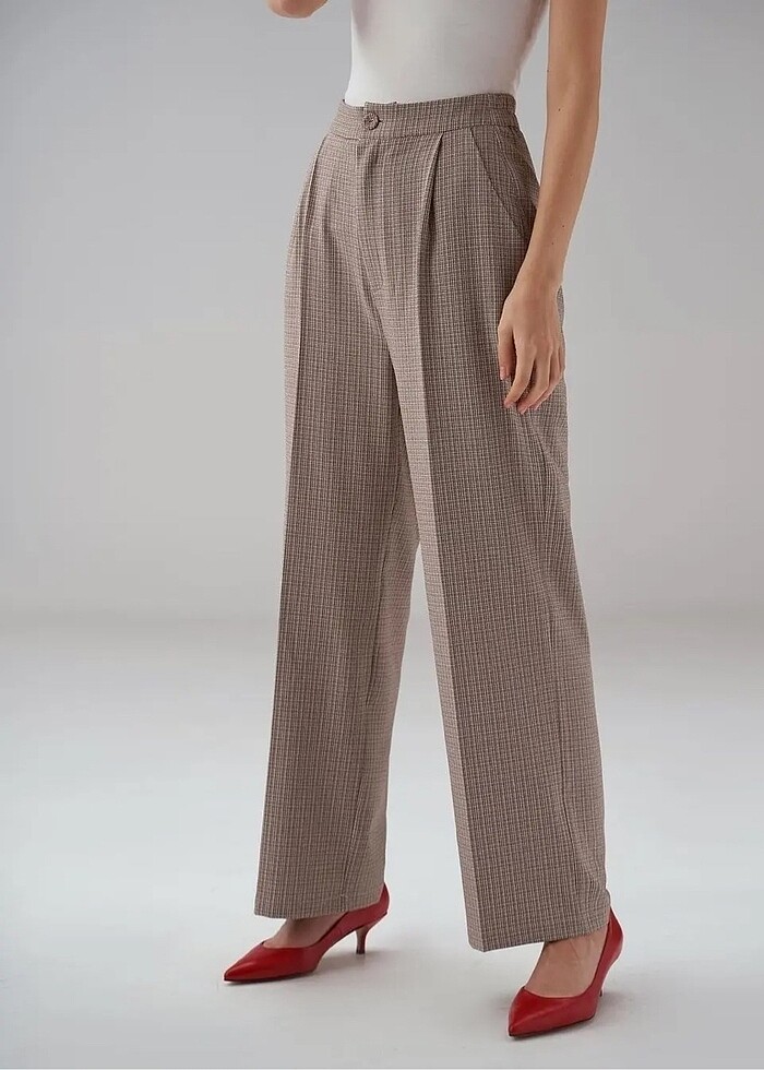 DESENLİ YÜKSEK BEL PANTOLON - Görsel 2