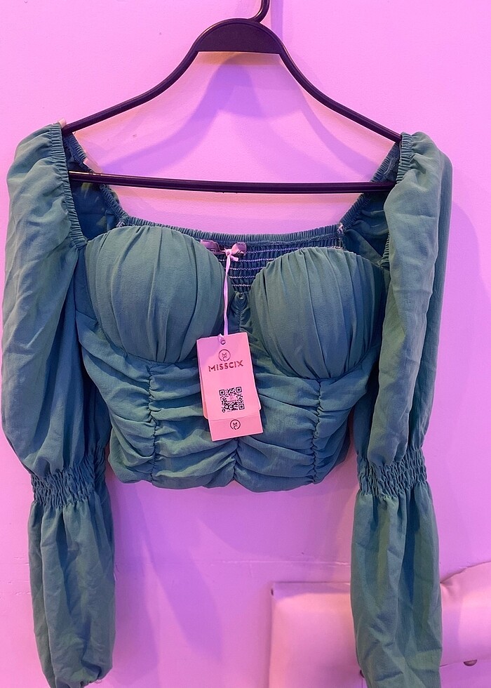 ETİKETLİ YEŞİL ŞIK BÜSTİYER - Görsel 2