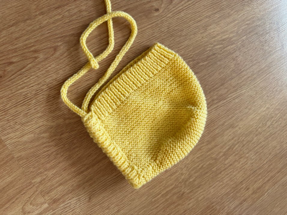 Sarı Örgü Bebek Şapkası - Görsel 2