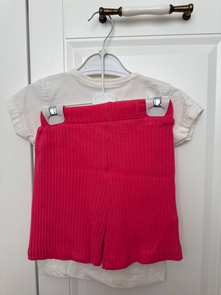 Baskılı Kısa Kollu Bebek Kız Takımı - Görsel 3