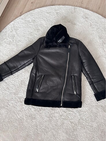 Stradivarius Suni Kürklü Biker Ceket