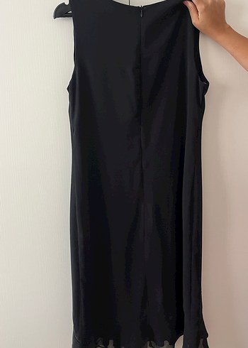 Abiye Siyah Midi Akşam Elbisesi