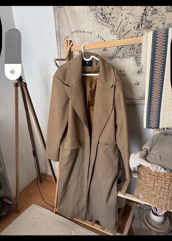 camel rengi uzun blazer - Görsel 2