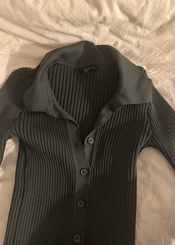 Düğmeli  Uzun Kollu İnce Kadın Kazak - Görsel 2