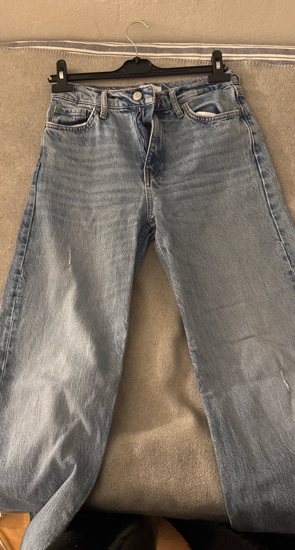 Mavi bol Kesim Kadın  Kot Pantolon - Görsel 5