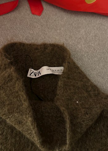 Haki renkli Boğazlı Yün Kazak - Görsel 5