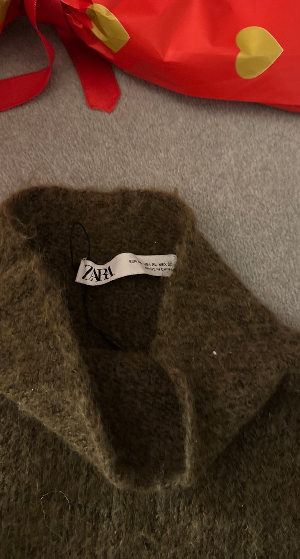 Haki renkli Boğazlı Yün Kazak - Görsel 5