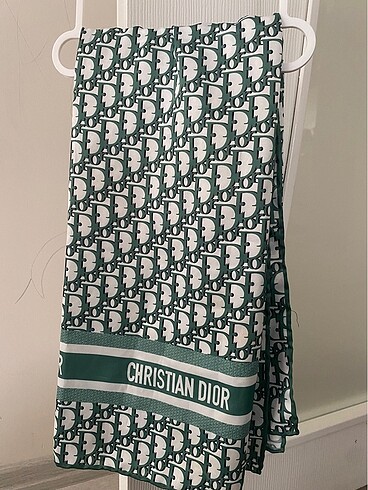 Yeşil -gri polyester dior eşarp